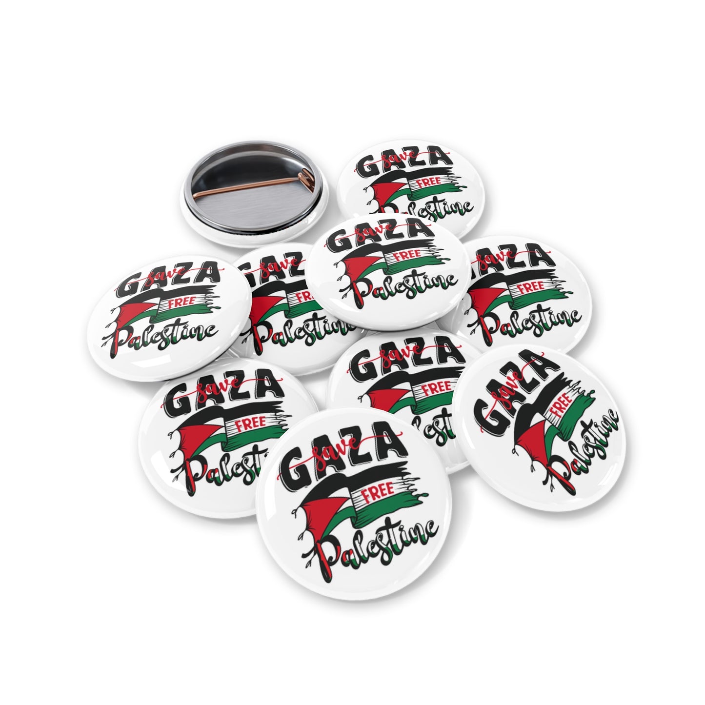 Free Palestine Round Pins