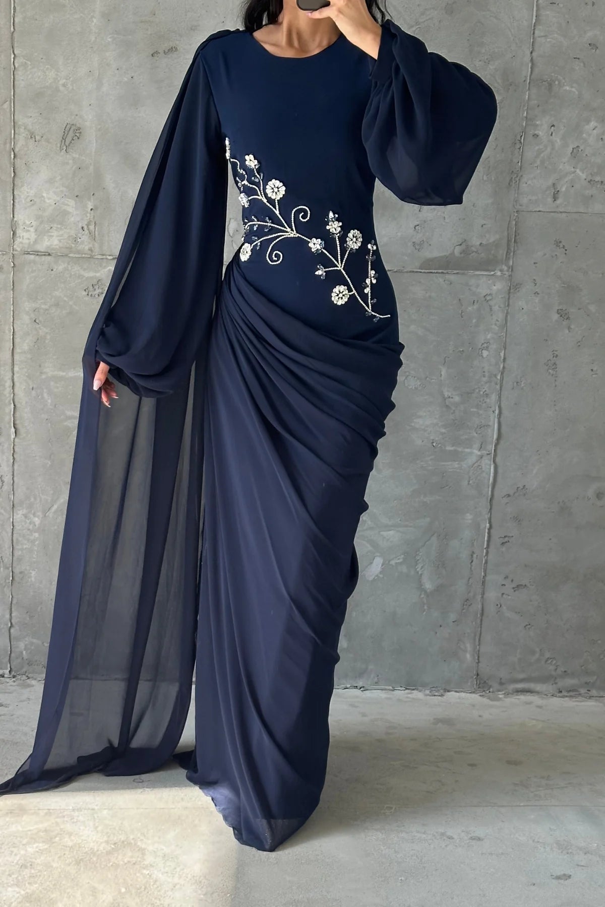 The Ebru Draped Evening Gown