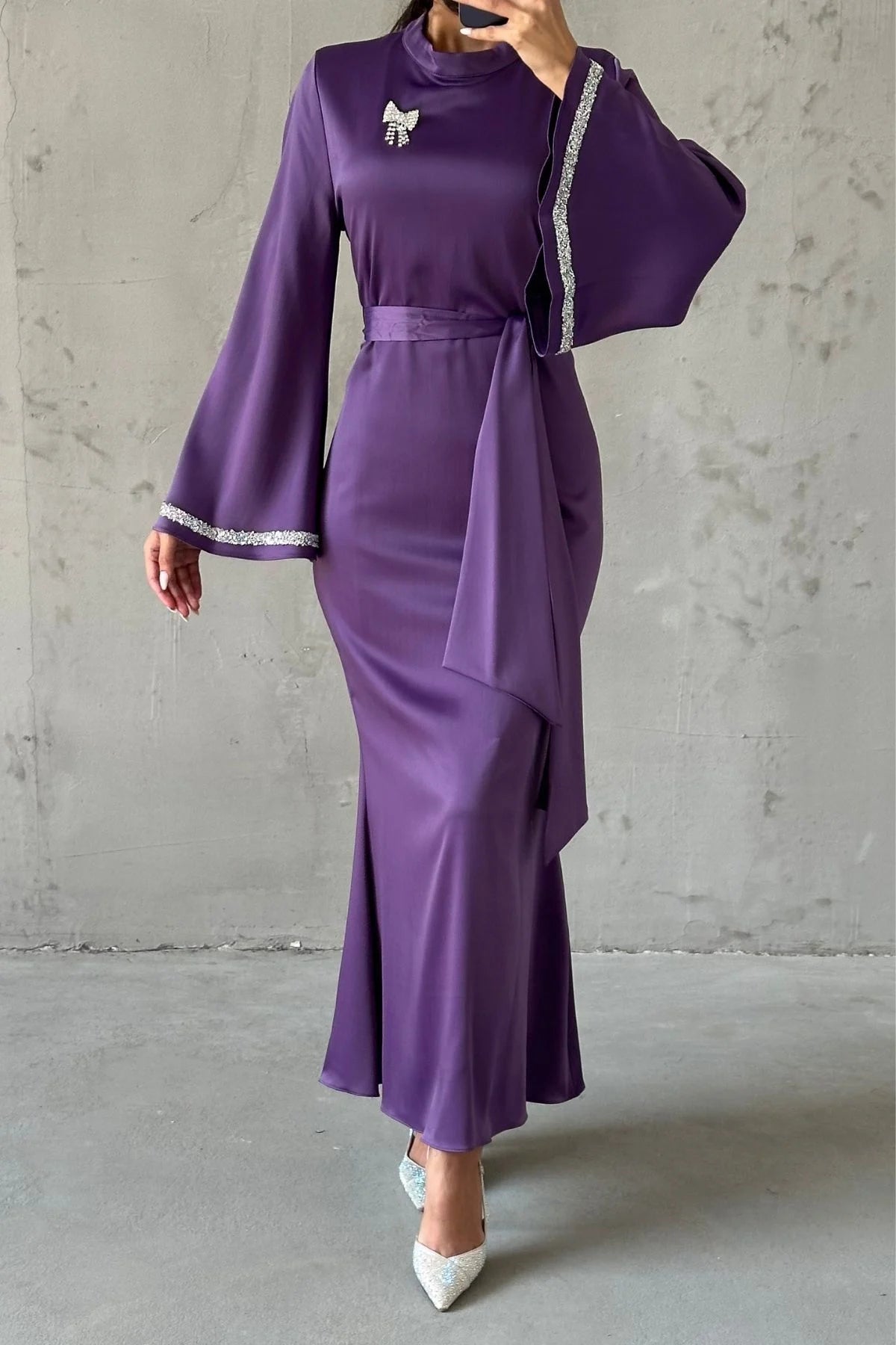 Moonlit Elegance Satin Gown 3011