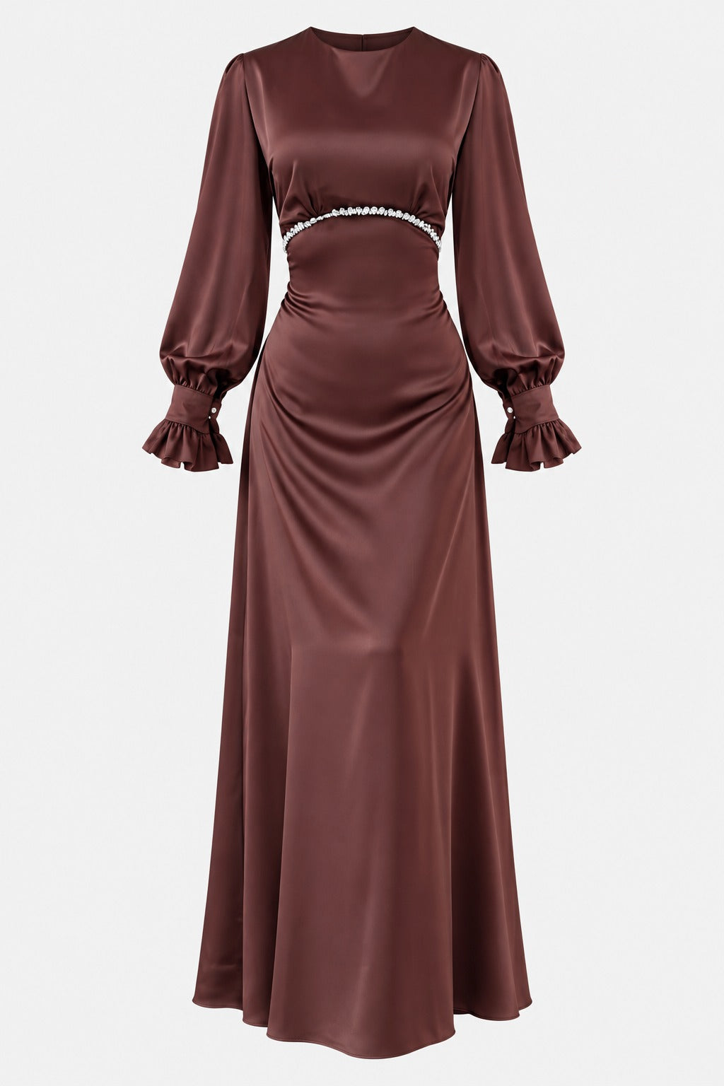 The Seraphina Embellished Satin Maxi Dress