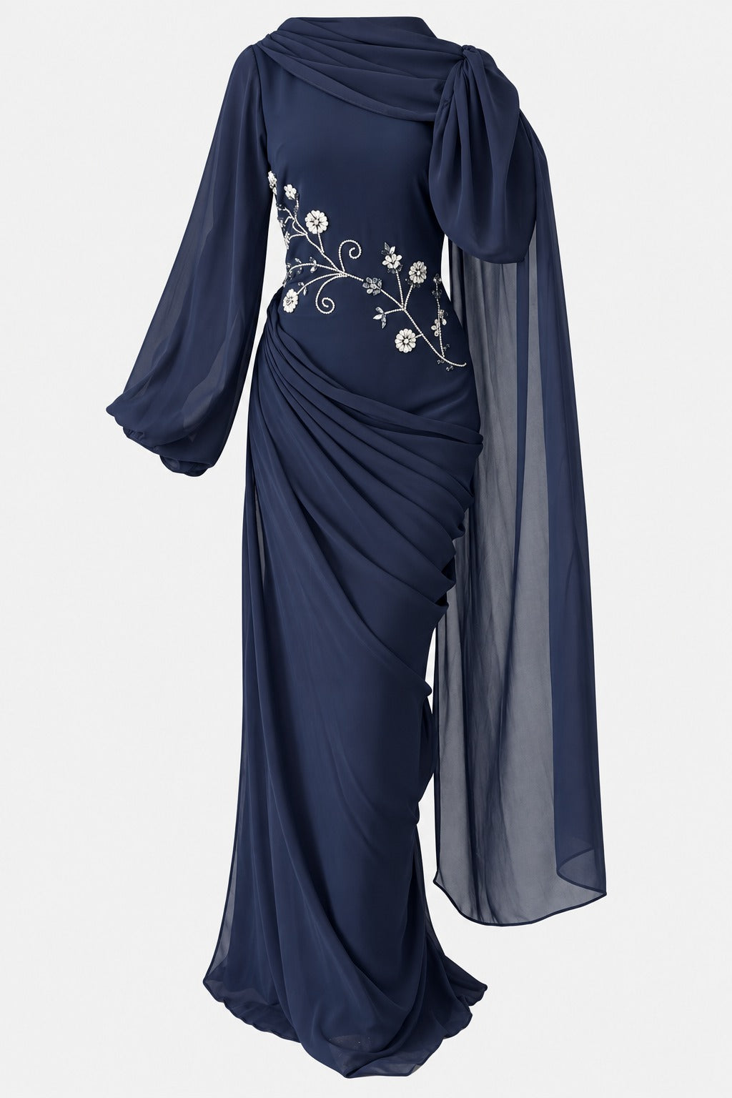 The Ebru Draped Evening Gown