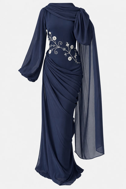 The Ebru Draped Evening Gown