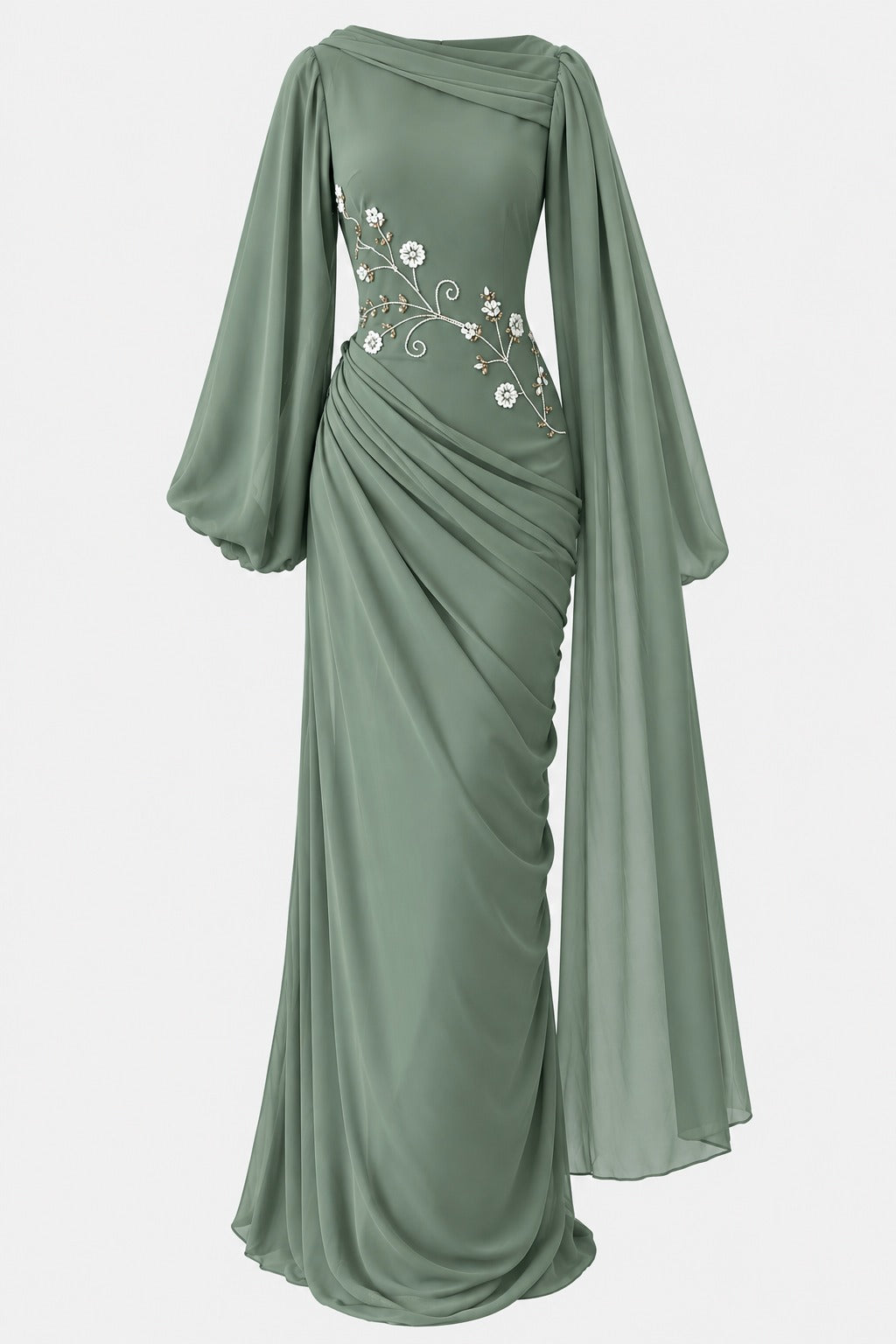 The Ebru Draped Evening Gown
