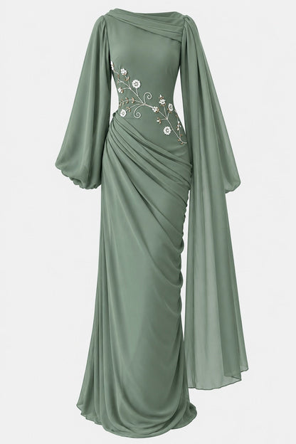 The Ebru Draped Evening Gown