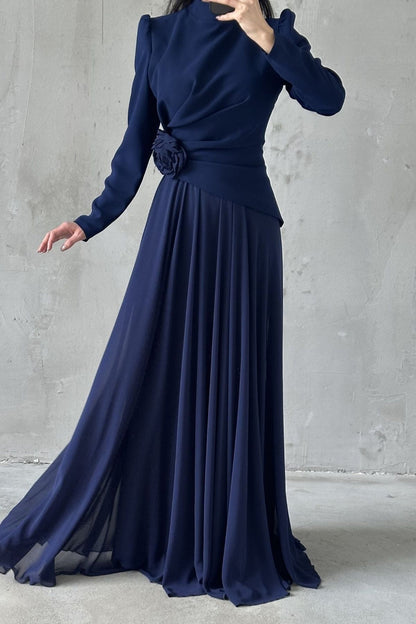 The Serelle Floral Draped Gown