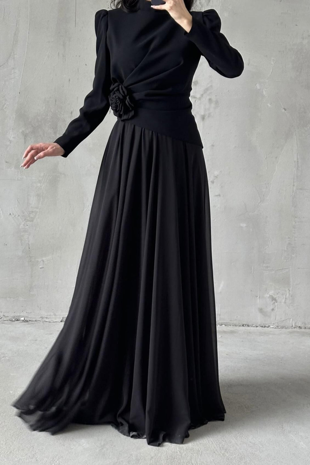 The Serelle Floral Draped Gown
