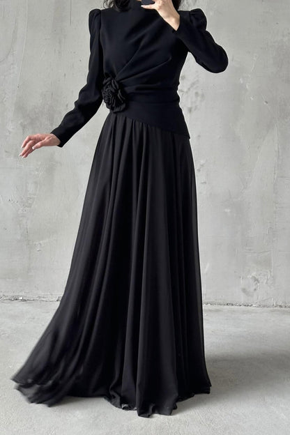 The Serelle Floral Draped Gown