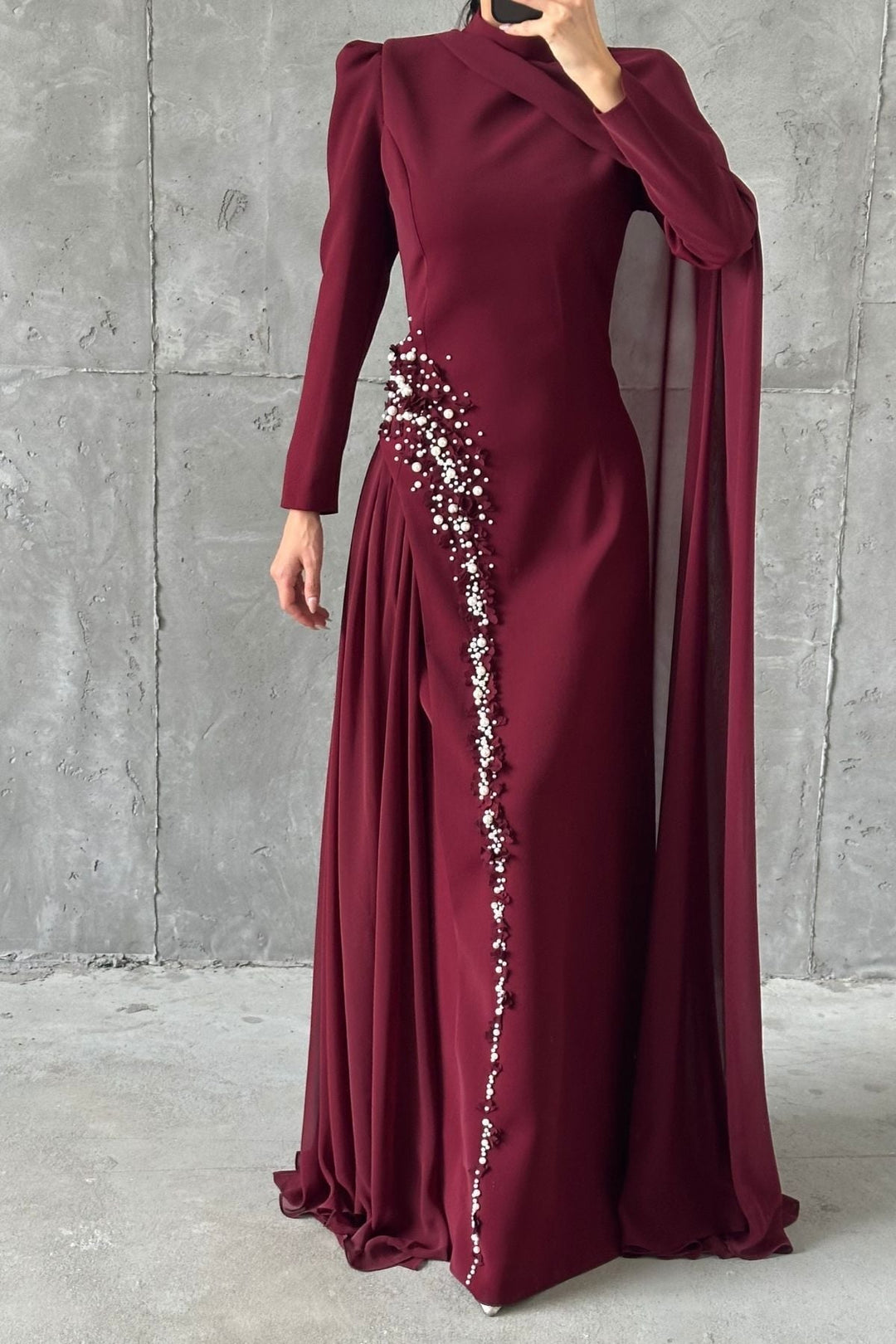 The Aurelle Pearl Trail Gown
