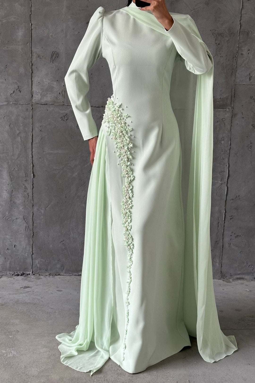 The Aurelle Pearl Trail Gown