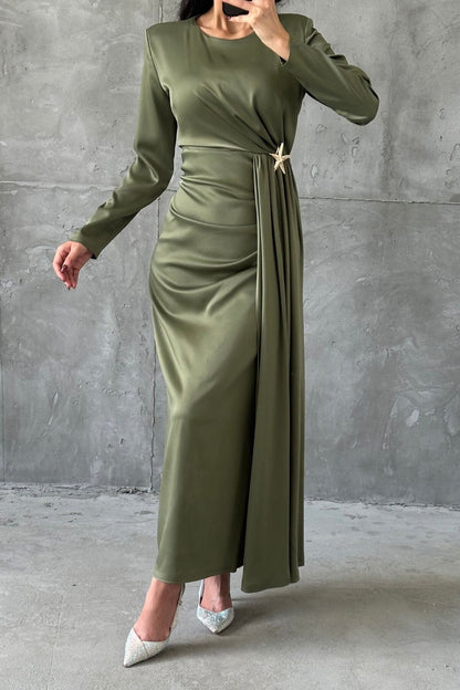 The Evelisse Lace Draped Gown