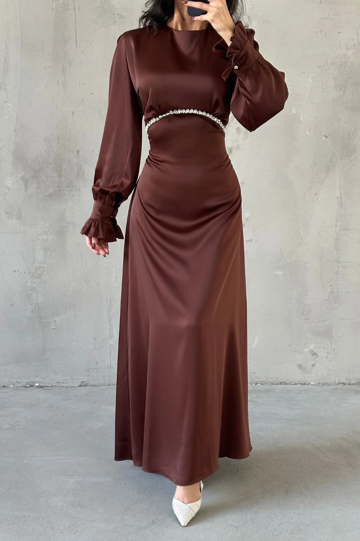 The Seraphina Embellished Satin Maxi Dress 6247