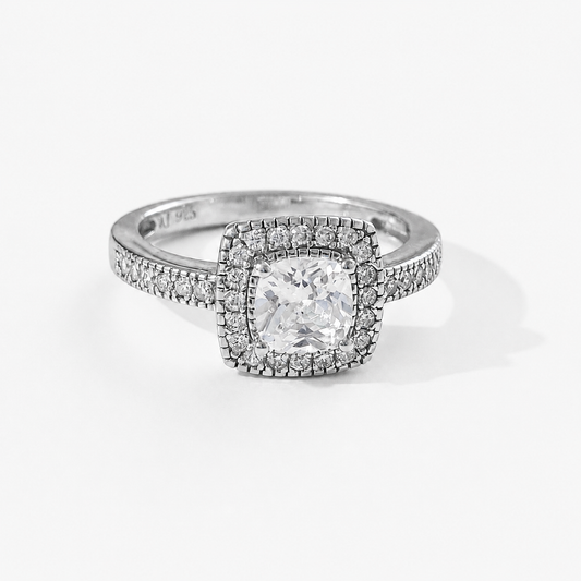 The Celeste Halo Ring - 925 Sterling Silver & CZ