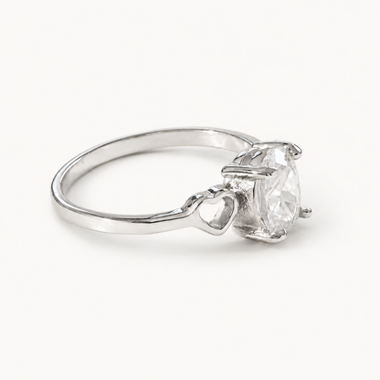 La bague Cœur Amorette - Argent sterling 925 et oxyde de zirconium