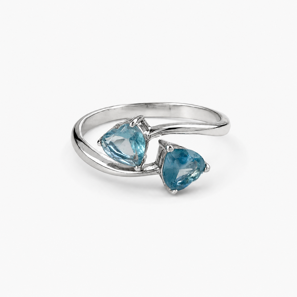 The Celeste Blue Heart Ring