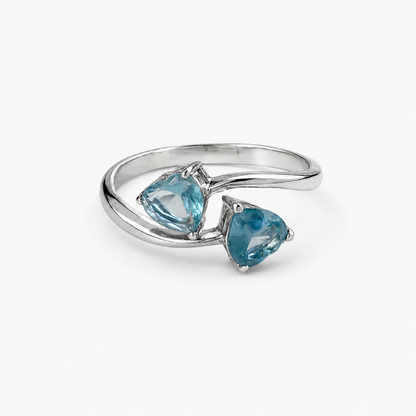 The Celeste Blue Heart Ring