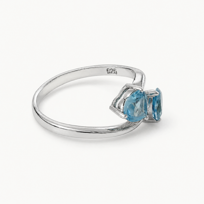 The Celeste Blue Heart Ring