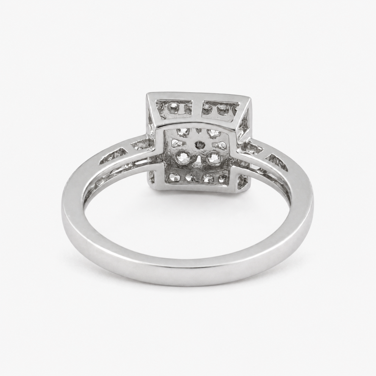 The Élodie Square Halo Ring – 925 Sterling Silver & CZ