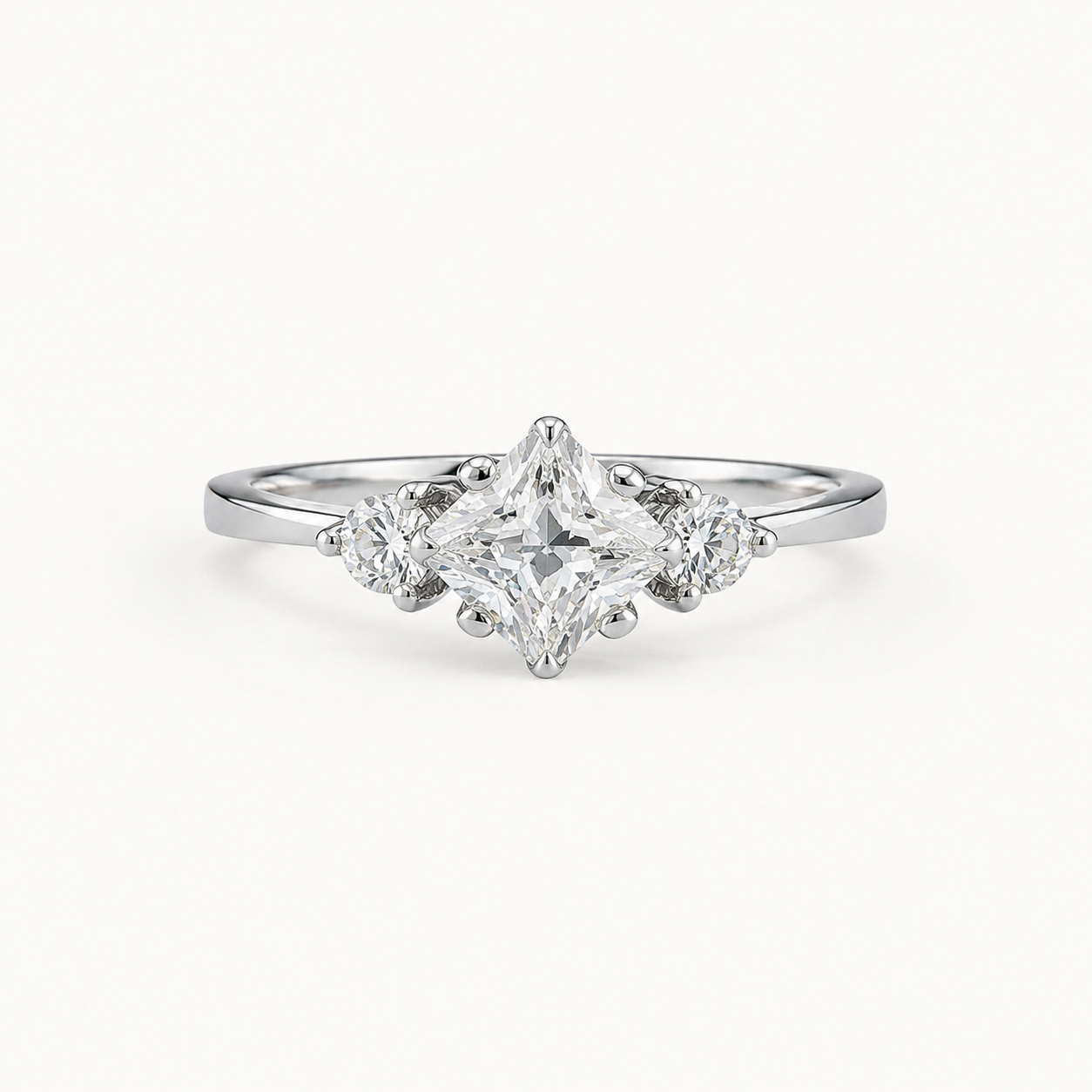 The Lumière Princess Trio Ring – 925 Sterling Silver & CZ