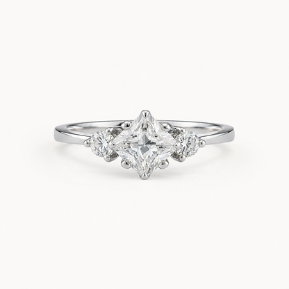 The Lumière Princess Trio Ring – 925 Sterling Silver & CZ