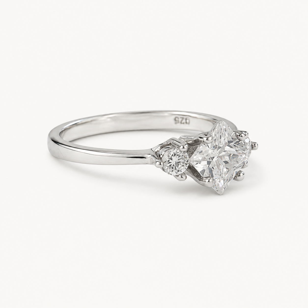 The Lumière Princess Trio Ring – 925 Sterling Silver & CZ