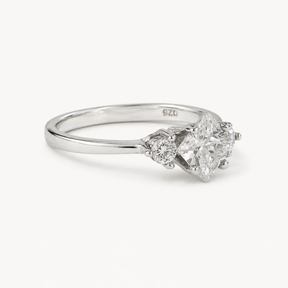 The Lumière Princess Trio Ring – 925 Sterling Silver & CZ