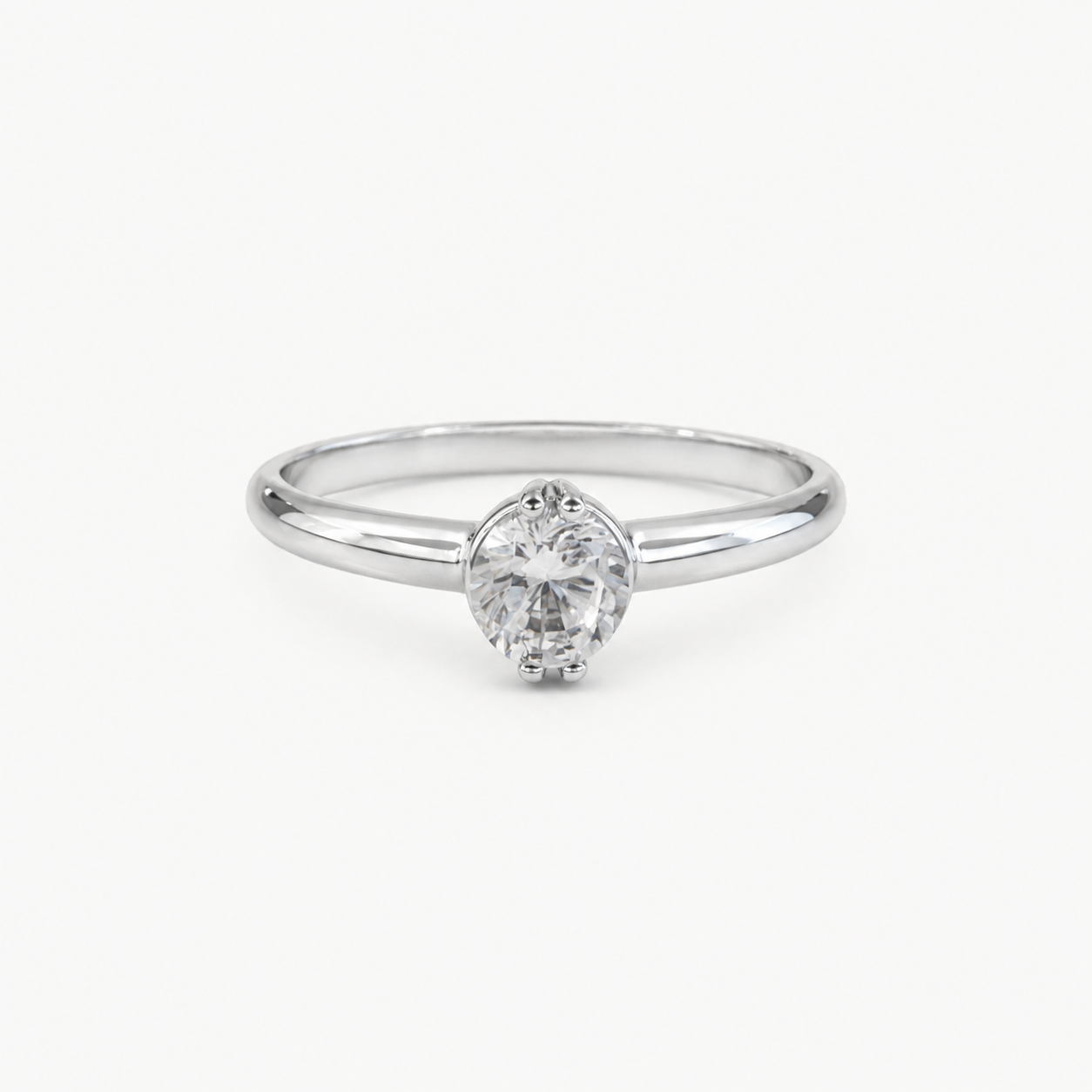 The Amélie Classic Solitaire Ring – Sterling Silver & CZ