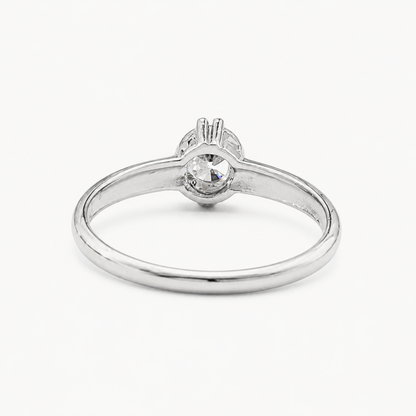 The Amélie Classic Solitaire Ring – Sterling Silver & CZ
