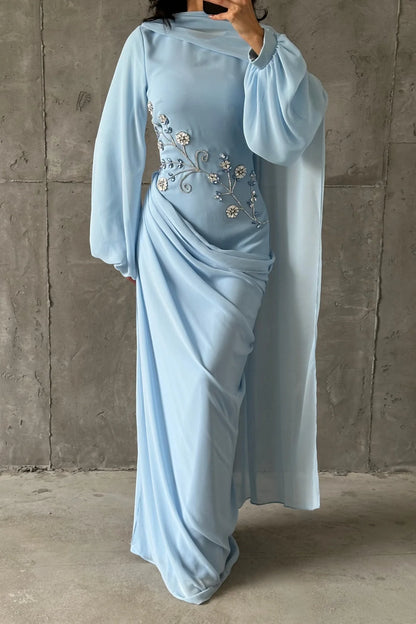 The Ebru Draped Evening Gown