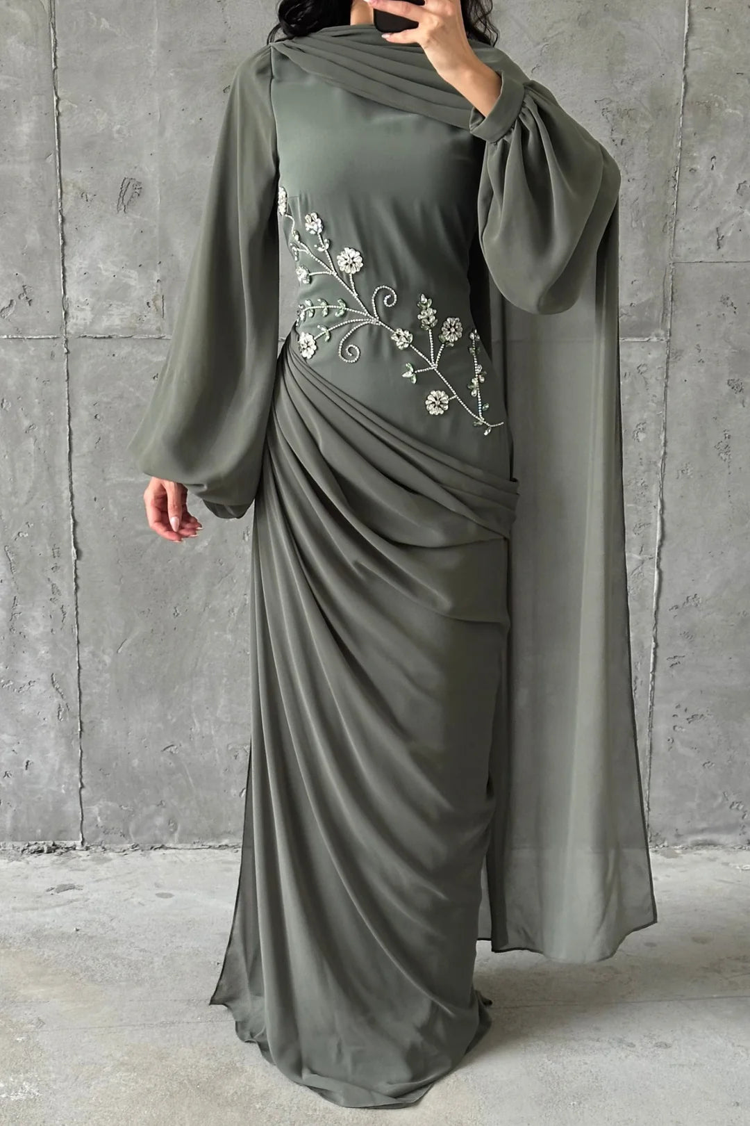 The Ebru Draped Evening Gown