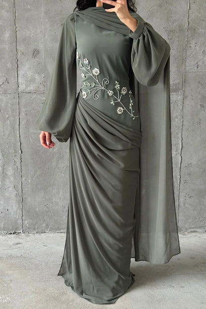 The Ebru Draped Evening Gown