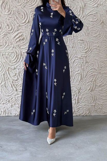 Satin Evening Dress Fascinating with Its Details 1025