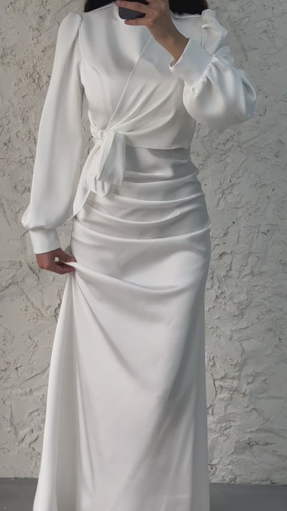 Draped Waist Bridal Evening Dress 6663