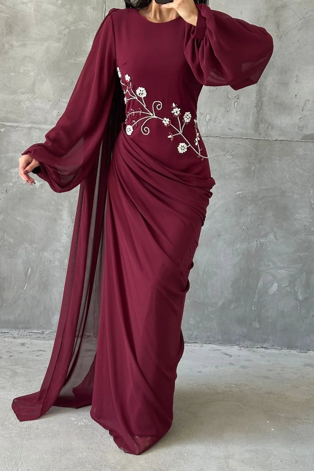 The Ebru Draped Evening Gown