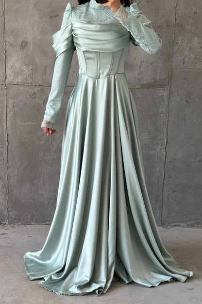 The Safiya Olive Corset Evening Gown