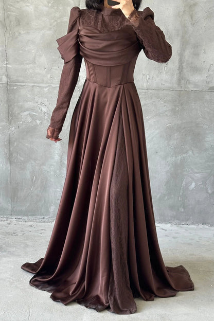 The Safiya Olive Corset Evening Gown