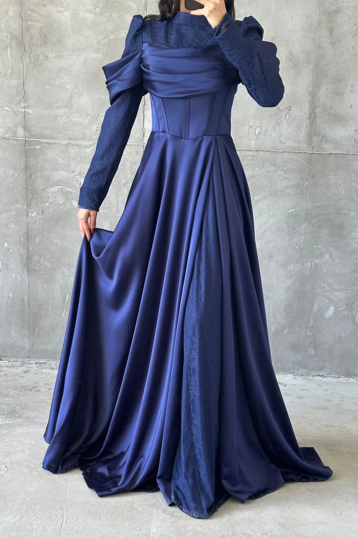 The Safiya Olive Corset Evening Gown