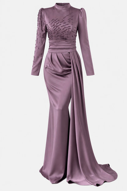 The Aurora Tail Satin Evening Gown