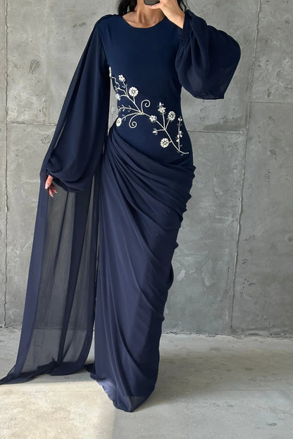 The Ebru Draped Evening Gown