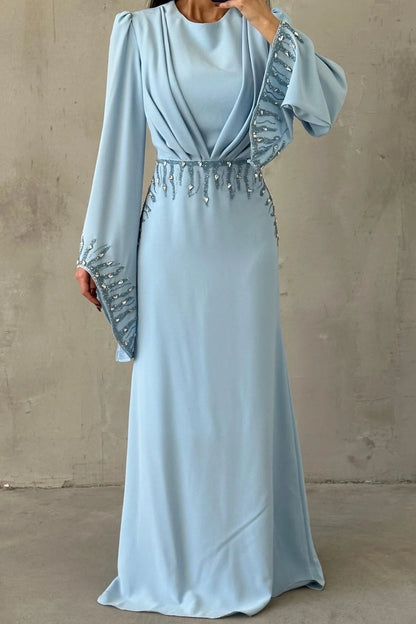 The Noor Draped Crystal Gown
