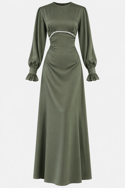 The Seraphina Embellished Satin Maxi Dress