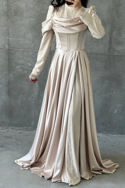 The Safiya Olive Corset Evening Gown