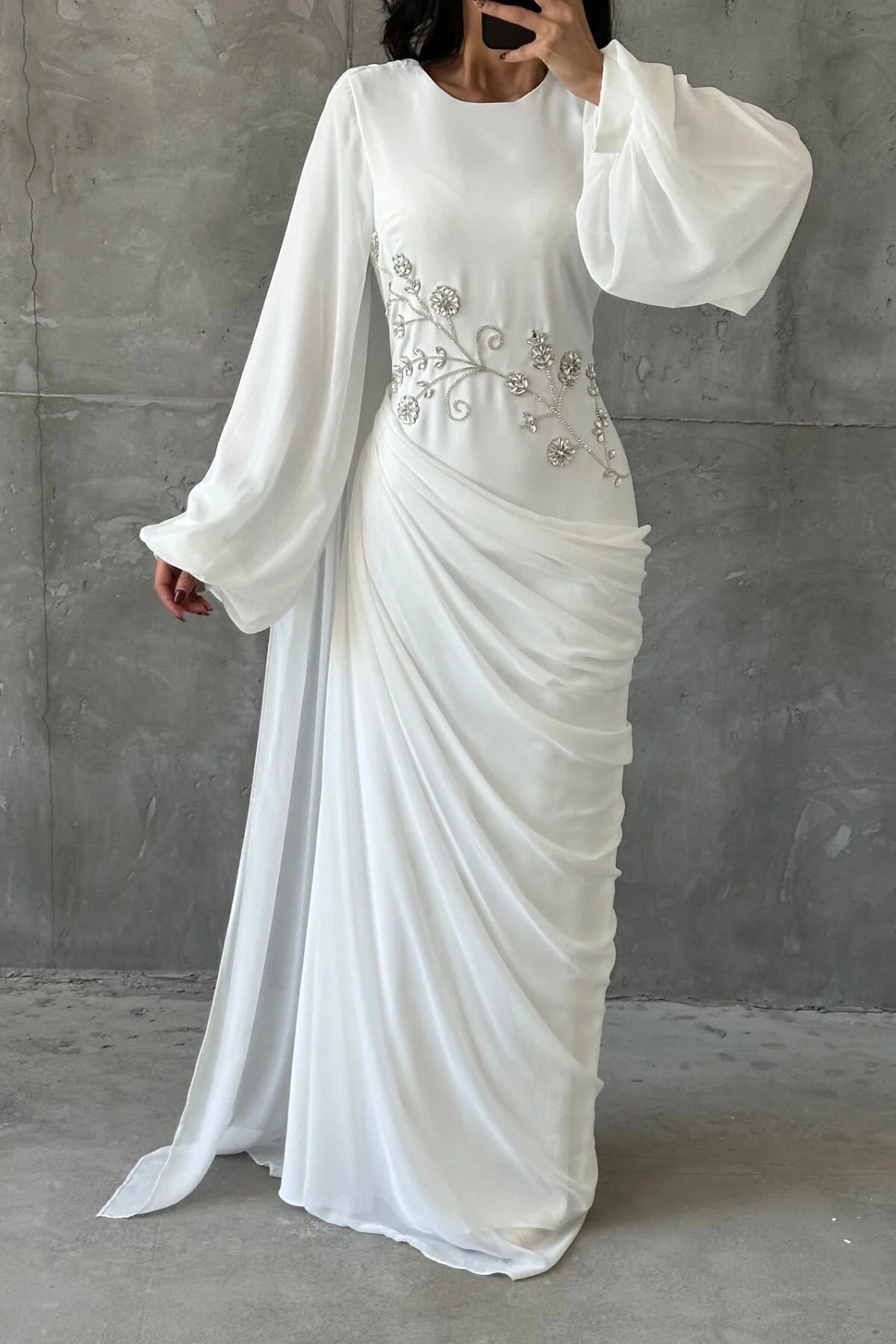 The Ebru Draped Evening Gown