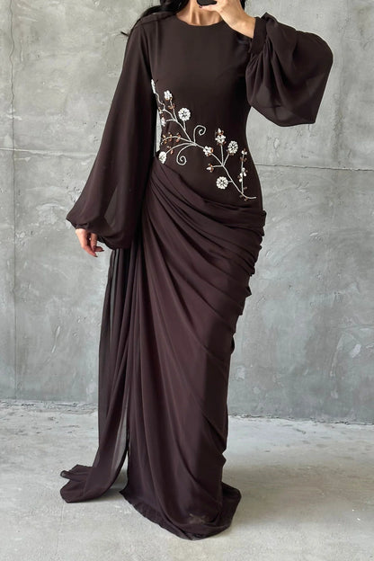The Ebru Draped Evening Gown