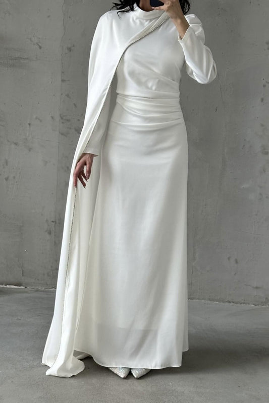 The Celeste Bloom Cape Gown