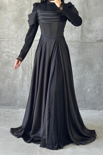The Safiya Olive Corset Evening Gown