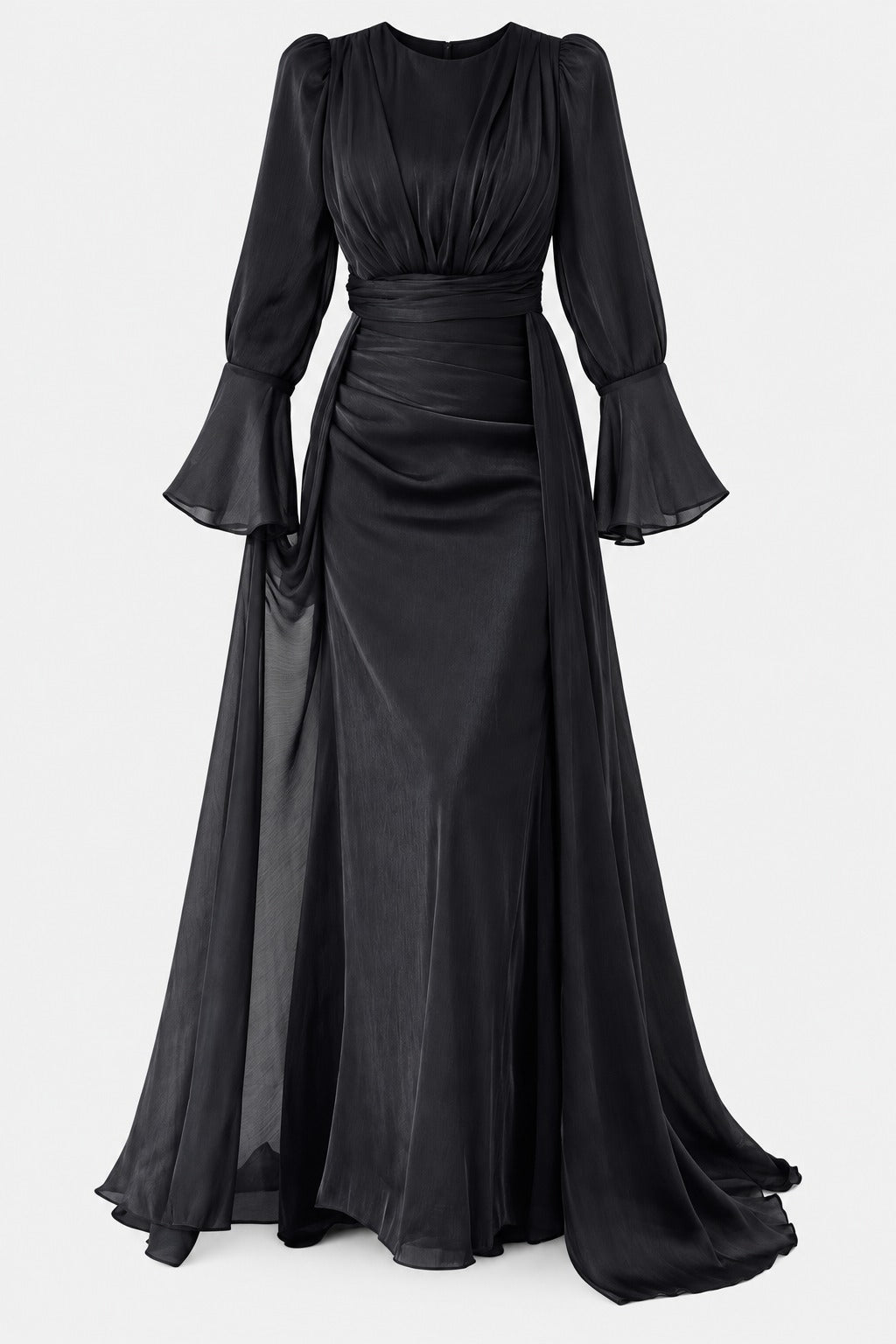 The Selene Cape Draped Evening Gown