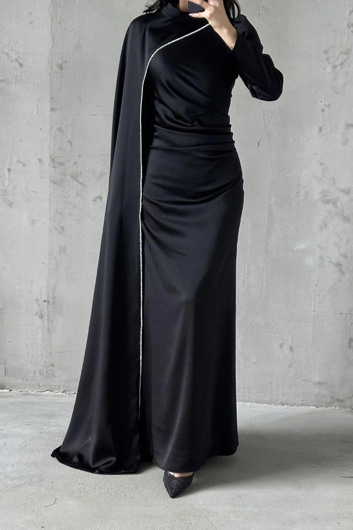The Celeste Bloom Cape Gown