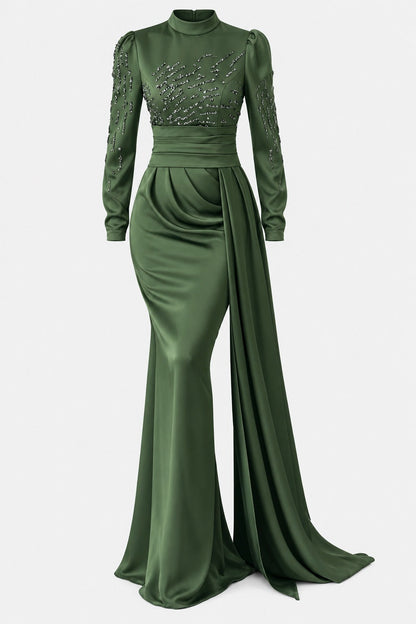 The Aurora Tail Satin Evening Gown