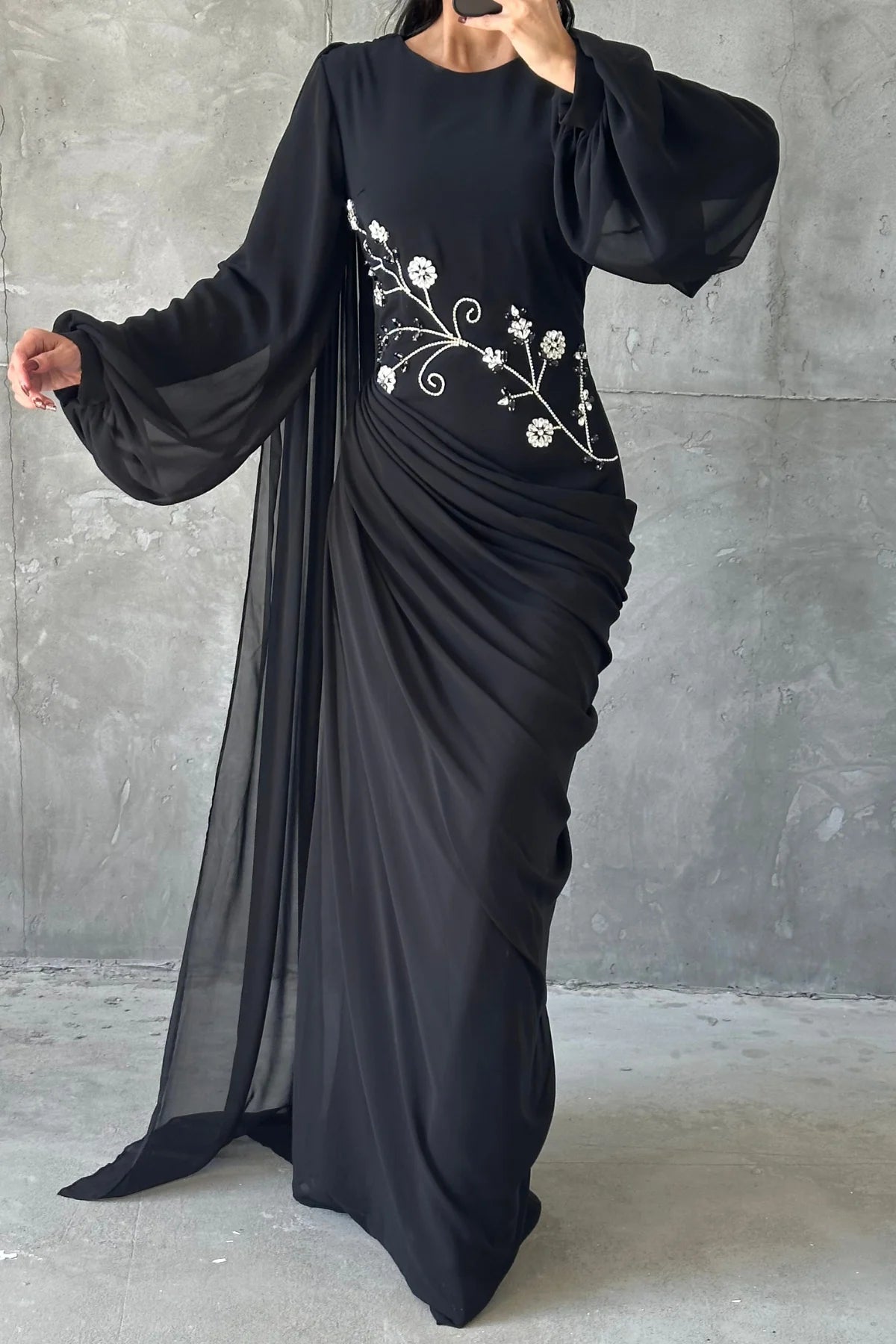 The Ebru Draped Evening Gown