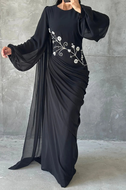 The Ebru Draped Evening Gown